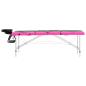 Preview: Massageliege Klappbar 4-Zonen Aluminiumgestell Schwarz und Rosa