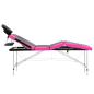 Preview: Massageliege Klappbar 4-Zonen Aluminiumgestell Schwarz und Rosa