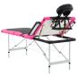 Preview: Massageliege Klappbar 4-Zonen Aluminiumgestell Schwarz und Rosa