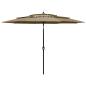 Preview: ARDEBO.de - Sonnenschirm mit Aluminium-Mast 3-lagig Taupe 3 m