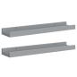 Preview: Bilderleisten 2 Stk. Grau 40x9x3 cm MDF