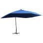 Preview: ARDEBO.de - Ampelschirm mit Holz-Mast 400x300 cm Blau