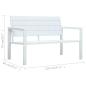 Preview: Gartenbank 120 cm HDPE Weiß Holz-Optik