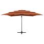 Preview: Sonnenschirm mit Aluminium-Mast 4-lagig Terrakotta 250x250 cm