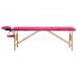 Preview: Massageliege Klappbar 2-Zonen mit Holzgestell Rosa