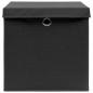 Preview: Aufbewahrungsboxen mit Deckeln 4 Stk. Schwarz 32x32x32 cm Stoff