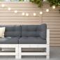 Preview: ARDEBO.de - Ecksofa mit Kissen Weiß Massivholz Kiefer
