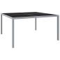 Preview: ARDEBO.de - Gartentisch 130x130x72 cm Grau Stahl und Glas