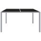 Preview: Gartentisch 130x130x72 cm Grau Stahl und Glas