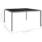 Preview: Gartentisch 130x130x72 cm Grau Stahl und Glas