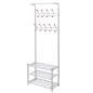 Preview: ARDEBO.de - Garderobe mit Schuhablage 68×32×182,5 cm Weiß
