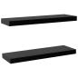 Preview: Schweberegale 2 Stk. Schwarz 60 x 20 x 3,8 cm
