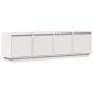 Preview: TV-Schrank Weiß 156x37x45 cm Massivholz Kiefer