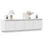 Preview: TV-Schrank Weiß 156x37x45 cm Massivholz Kiefer