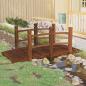 Preview: ARDEBO.de - Gartenbrücke mit Geländer 150x67x56 cm Massivholz Fichte