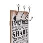 Preview: Wandgarderobe mit 6 Haken 120 x 40 cm "FAMILY RULES"