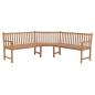 Preview: ARDEBO.de - Garten-Eckbank 185x185x90 cm Massivholz Teak