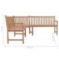 Preview: Garten-Eckbank 185x185x90 cm Massivholz Teak