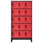 Preview: Schließfachschrank Anthrazit und Rot 90x40x180 cm Stahl