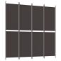 Preview: 4-tlg. Paravent Braun 200x200 cm Stoff