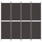Preview: 4-tlg. Paravent Braun 200x200 cm Stoff