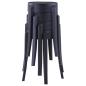 Preview: Stapelbare Hocker 4 Stk. Schwarz Kunststoff
