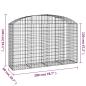 Preview: Gabione mit Hochbogen 200x50x120/140 cm Verzinktes Eisen