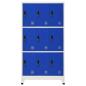 Preview: Schließfachschrank Grau und Blau 90x45x180 cm Stahl