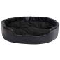 Preview: Hundebett Schwarz 99x89x21 cm Plüsch und Kunstleder