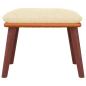 Preview: Fußhocker Creme 45x29,5x35 cm Stoff und Kunstleder