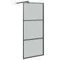 Preview: Duschwand für Walk-In Dusche 90x195 cm Dunkel ESG Glas Schwarz
