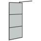 Preview: Duschwand für Walk-In Dusche 90x195 cm Dunkel ESG Glas Schwarz