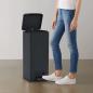 Preview: ARDEBO.de - Mülleimer mit Pedal Anti-Fingerabdruck 30 L Schwarz Edelstahl