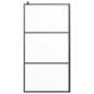 Preview: Duschwand für Walk-In Dusche 100x195 cm ESG Mattiert Schwarz