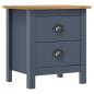 Preview: Nachttisch Hill Grau 46x35x49,5 cm Massivholz Kiefer