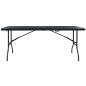 Preview: Gartentisch Klappbar Schwarz 180×75×72 cm HDPE Rattan-Optik
