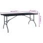 Preview: Gartentisch Klappbar Schwarz 180×75×72 cm HDPE Rattan-Optik
