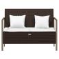 Preview: Gartenbank 2-Sitzer mit Kissen Braun Poly Rattan