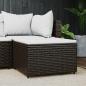 Preview: ARDEBO.de - Gartenhocker mit Kissen Braun Poly Rattan
