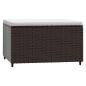 Preview: Gartenhocker mit Kissen Braun Poly Rattan