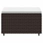 Preview: Gartenhocker mit Kissen Braun Poly Rattan