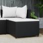Preview: ARDEBO.de - Gartenhocker mit Kissen Schwarz Poly Rattan