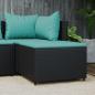 Preview: ARDEBO.de - Gartenhocker mit Kissen Schwarz Poly Rattan