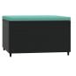 Preview: Gartenhocker mit Kissen Schwarz Poly Rattan