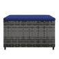 Preview: Gartenhocker mit Kissen Grau Poly Rattan