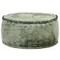 Preview: ARDEBO.de - Pouf Rund Samt 40x20 cm Grün