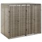 Preview: ARDEBO.de - Mülltonnenbox für 2 Tonnen Grau 140x80x117 cm Poly Rattan