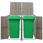 Preview: Mülltonnenbox für 2 Tonnen Grau 140x80x117 cm Poly Rattan