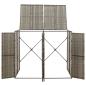 Preview: Mülltonnenbox für 2 Tonnen Grau 140x80x117 cm Poly Rattan