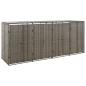 Preview: ARDEBO.de - Mülltonnenbox für 4 Tonnen Grau 274x80x117 cm Poly Rattan